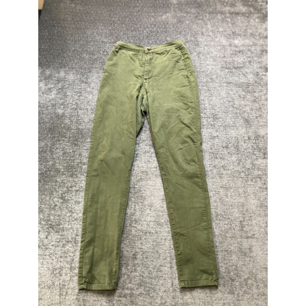 Fashion Nova Aphrodite Chino Pants Womens 7 Olive Green Skinny High Rise 1166